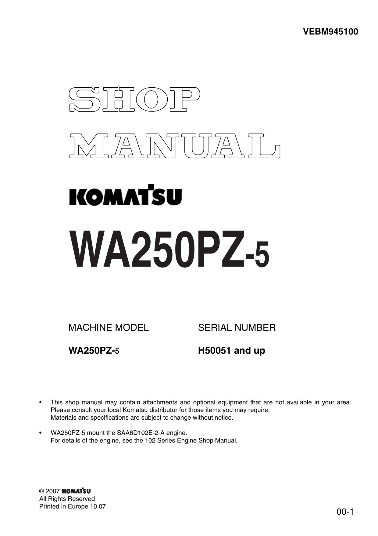 WA250PZ-5 Shop Manual